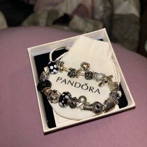 Pandora moments snake chain bracelet with 20 charms